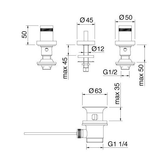 Treemme X-CHANGE смеситель для биде 7220XR ФОТО