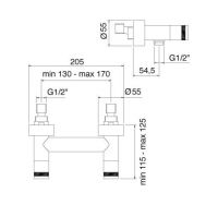 Смеситель в душ Treemme X-CHANGE 7256XR схема 1