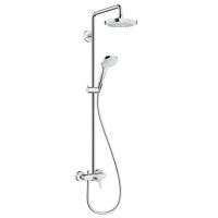 Душевая система с тропическим душем Hansgrohe Croma Select E Showerpipe 180 2jet 27258400 схема 1