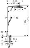 Душевая система с верхним душем Hansgrohe Rainmaker Select Showerpipe 460 2jet 27109400 схема 4