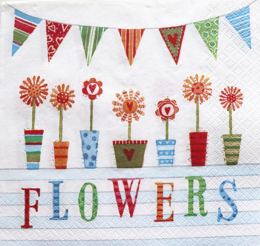 Салфетка бумажная 30*30 Flowers