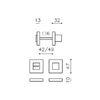 Накладка-фиксатор Olivari Cubo H136V6 WC. схема