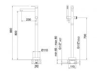 Смеситель для ванны и душа Treemme Time 5103TL схема 1