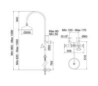 Treemme Palma душевая стойка с термостатом 4895 схема 1