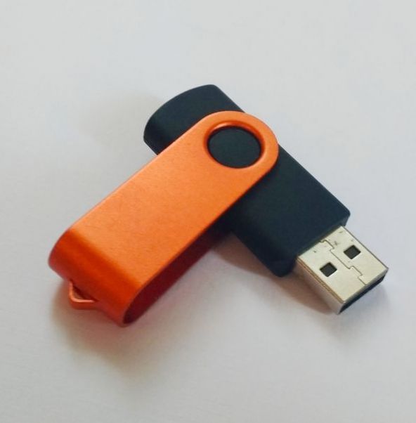 Флешка Twist Color черная с оранжевым 16 Gb