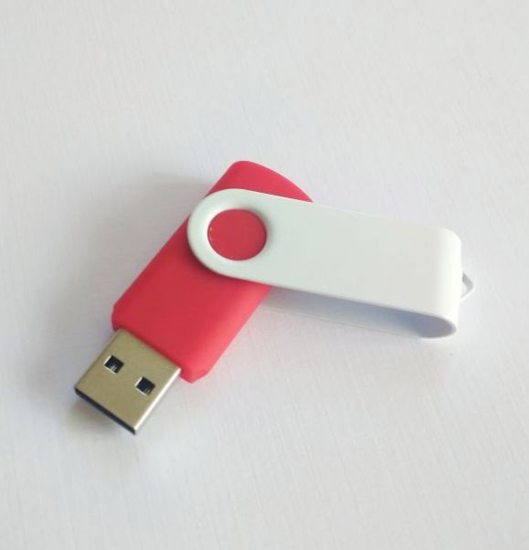 Флешка Twist Color красная с белым 4-8-16-32 Gb