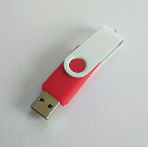 Флешка Twist Color красная с белым 4-8-16-32 Gb