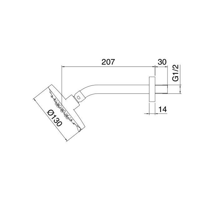 Лейка для верхнего душа Treemme Xero 498 13x13 ФОТО