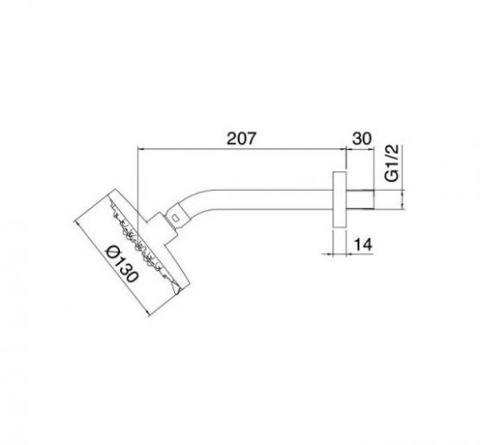 Лейка для верхнего душа Treemme Xero 498 13x13 ФОТО