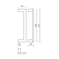 Ручка-скоба Olivari Diana L207. Длина 324 мм. схема