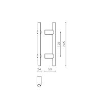 Ручка-скоба Olivari Stilo L189. Длина 245 мм. схема