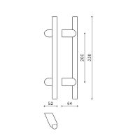 Ручка-скоба Olivari Stilo L191M. Длина 338 мм. схема