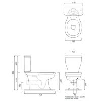 Напольный унитаз моноблочный Cielo Windsor WINVAMPB + WINCAMB слив в стену схема 1