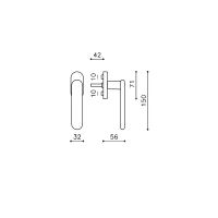 Оконная ручка Olivari Globe K227 DK. схема