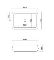 Накладная раковина Cielo Shui SHLAA60 60х40 схема 1