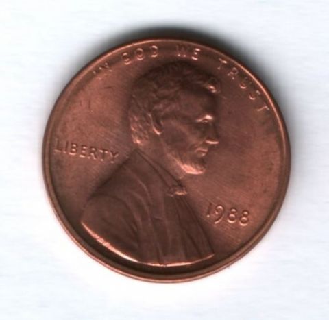 1 цент 1988 года США UNC
