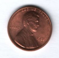 1 цент 1988 года США UNC