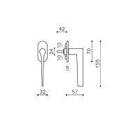 Оконная ручка Olivari Lama L K106B DK схема
