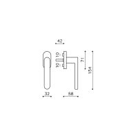 Оконная ручка Olivari Link K200 DK. схема