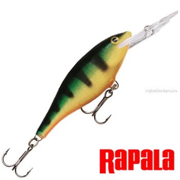 Воблер RapaIa Shad Rap SR08 80 мм / 11 гр / Заглубление: 1,5 - 3,3 м / цвет: P