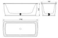 Ванна из искусственного камня Balteco Epoque 168x75 схема 1