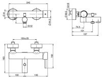 Смеситель для ванны и душа Fima carlo frattini Spillo Tech F3034/1G схема 1