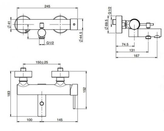 Смеситель для ванны и душа Fima carlo frattini Spillo Tech F3034G ФОТО