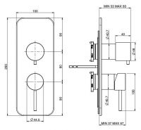 Fima carlo frattini Spillo Tech смеситель для ванны/душа F3039X6G схема 1