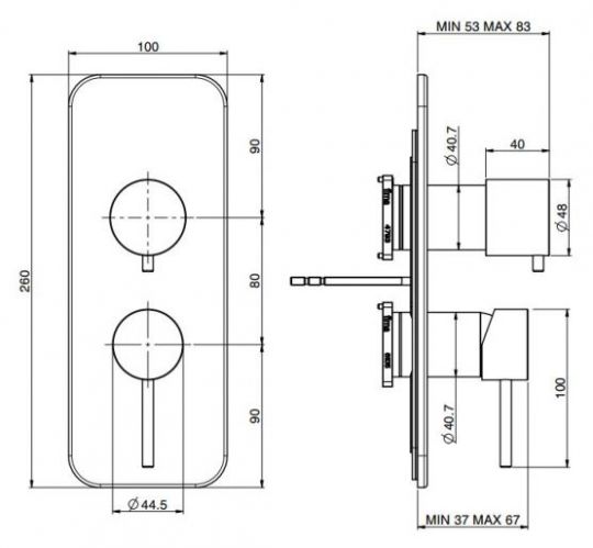 Fima carlo frattini Spillo Tech смеситель для ванны/душа F3039X6G ФОТО