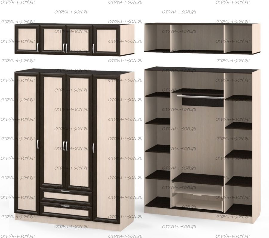 Шкаф четырехдверный Рома 4.2 + А