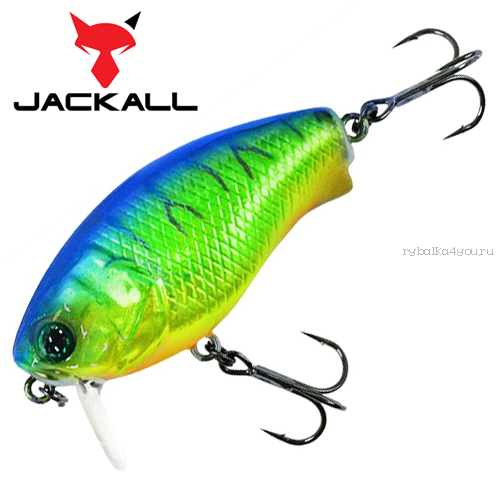 Воблер Jackall Cherry 0 Footer 48F 48 мм / 7,6 гр / Заглубление: 0 - 0,1 м / цвет: blue back tiger