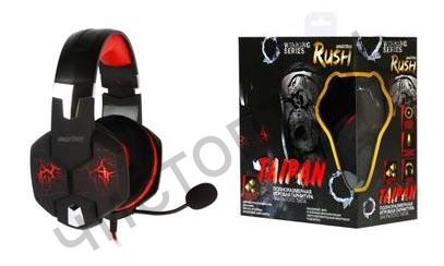 Гарнитура (науш.+микр.) Smartbuy RUSH TAIPAN игровая, динамики 50мм, велюр амбушюры, вирт.звук 7.1, чер/кр (SBHG-3200)