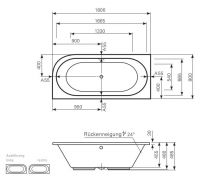 Ванна Mauersberger 1318000301 Primo 180x80 схема 1