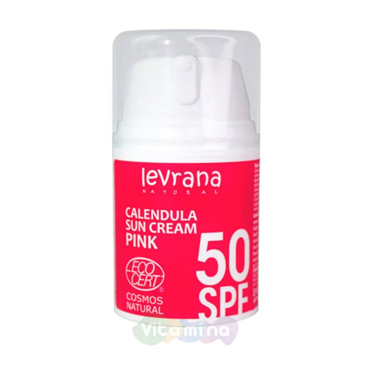 Levrana Солнцезащитный крем для лица и тела Календула SPF50 PINK, 50 мл.