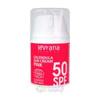 Levrana Солнцезащитный крем для лица и тела Календула 50 SPF PINK, 50 мл.