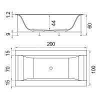 Ванна Hafro Rio 700 2RIC8N 200х100 схема 1