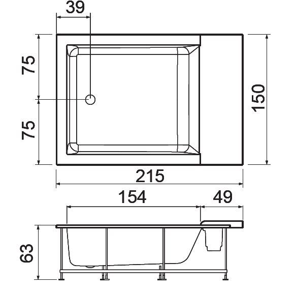 Ванна Hafro Minerva indoor 2MNA2 215х150 схема 1