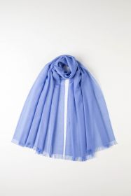 легкий тонкорунный экстра широкий шарф, васильковый цвет, CORNFLOWER BLUE Merino Tartan 100% шерсть мериноса,   плотность 2