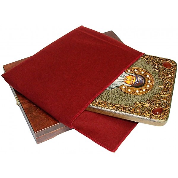 Инкрустированная икона Преподобный Максим Грек (21*29 см, Россия) на натуральном мореном дубе, в подарочной коробке