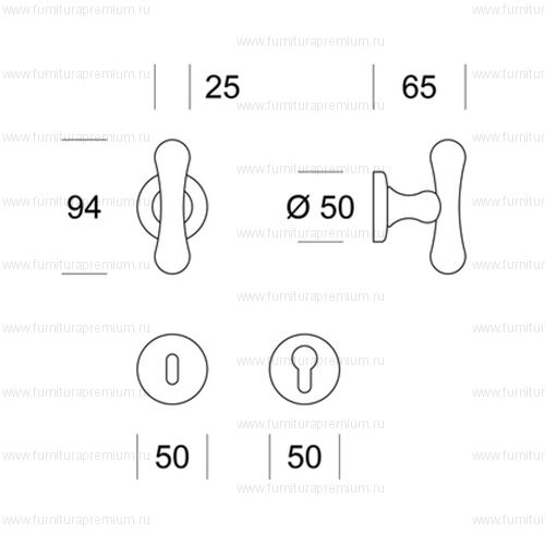 Ручка-кноб Salice Paolo York 2701
