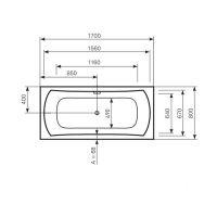 Ванна Mauersberger 6017080101 Amos 170x80 схема 1