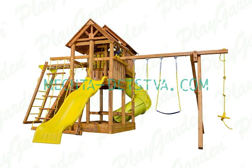 Игровая площадка Playgarden SkyFort DeLuxe II с двумя горками и рукоходом Игровая площадка Playgarden SkyFort DeLuxe II с двумя горками и рукоходом