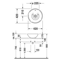 схема раковины Duravit Bacino 032542