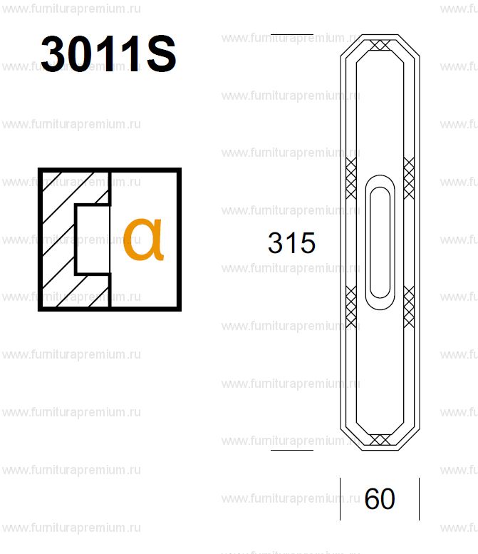 Ручка Salice Paolo Sforza 3011-s для раздвижных дверей