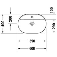 чертёж раковины Duravit Luv 038060