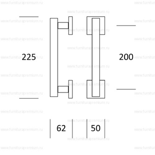 Ручка-скоба Salice Paolo Shiny 6089. Длина 225 мм.