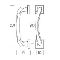 Ручка-скоба Salice Paolo Anatomica SQ 6109. Длина 250 мм. схема