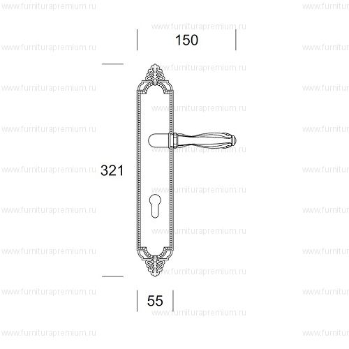 Ручка на планке Salice Paolo Cortona 3366