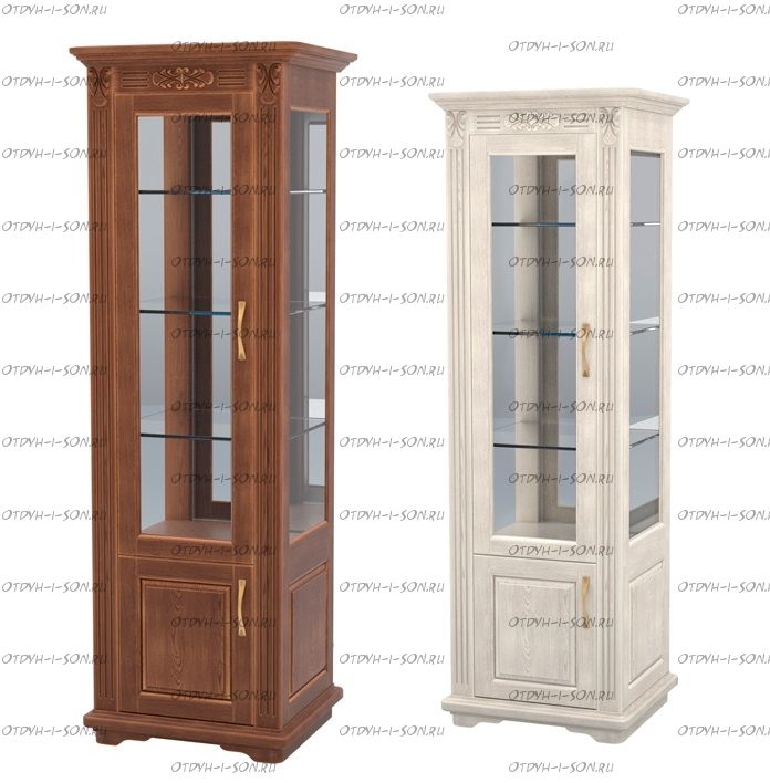 Шкаф-витрина 1-дверный Палермо Массив DreamLine  (71х54х220)