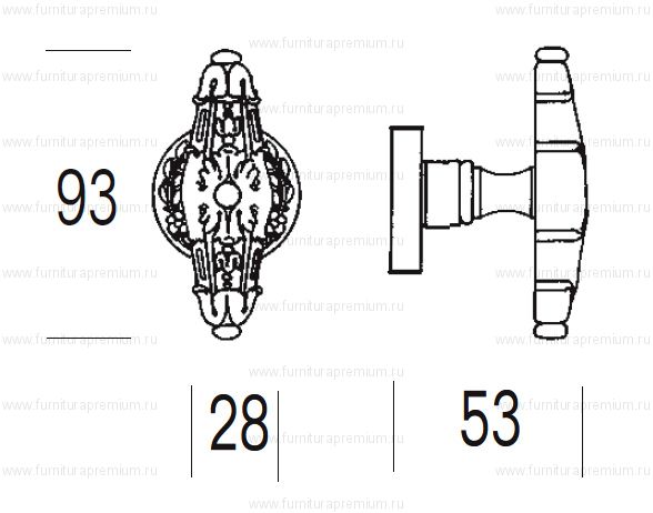 Ручка-кноб Salice Paolo Pompei 4317/4315